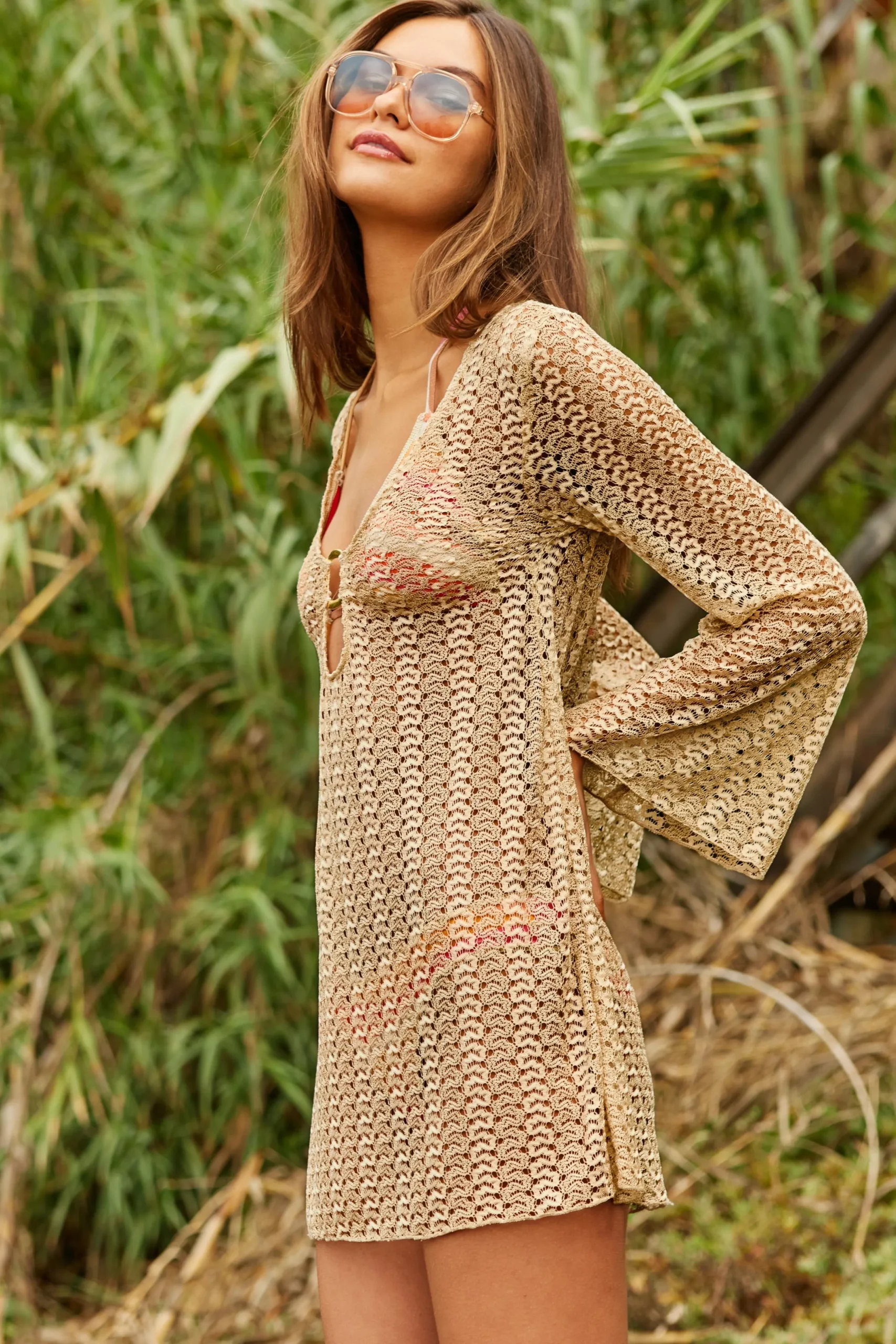 GOLDEN CROCHET TUNIC